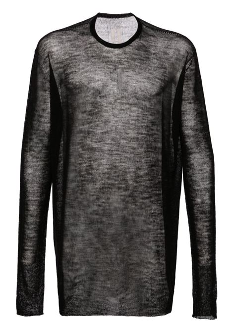 Maglione semi-trasparente in nero - uomo